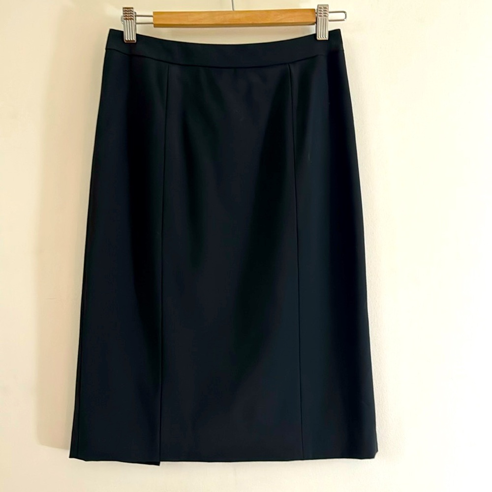 Pink Tartan black wool pencil skirt sz2